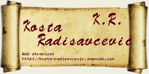 Kosta Radisavčević vizit kartica